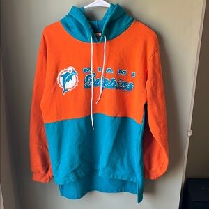 Vintage 1993 Miami Dolphins Orange and Teal Hoodie